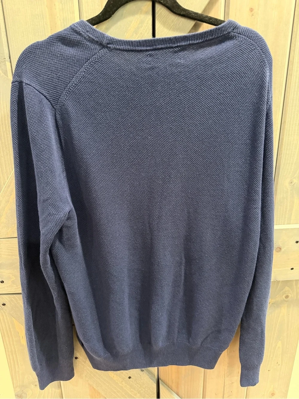 Polo Ralph Lauren Men’s Large Navy Blue Linen Cotton Crewneck Knit Sweater